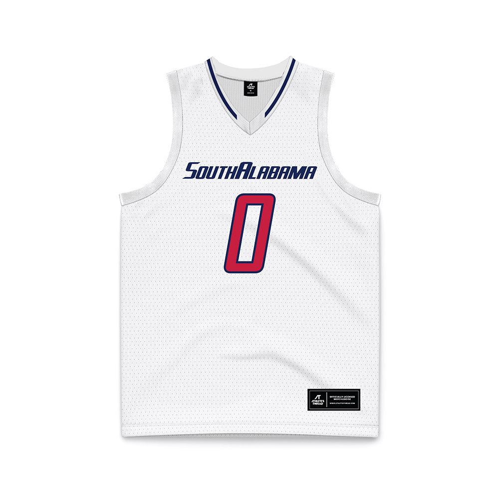 South Alabama - NCAA Men's Basketball : Cantia Rahming - White Basketball Jersey-0