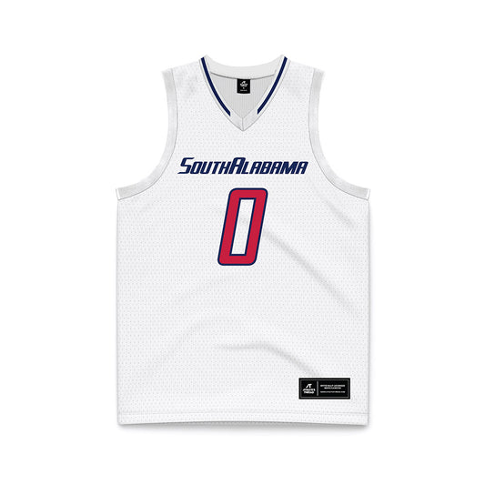 South Alabama - NCAA Men's Basketball : Cantia Rahming - White Basketball Jersey-0