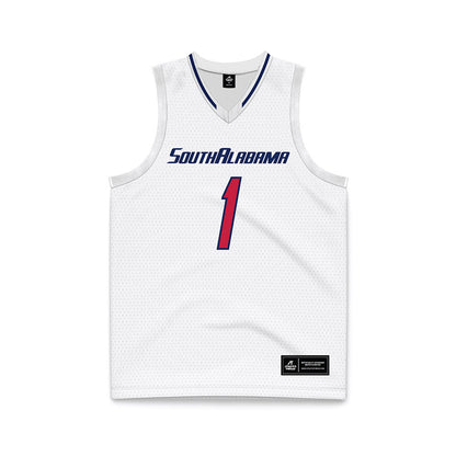 South Alabama - NCAA Men's Basketball : Jayden Cooper - White Basketball Jersey-0