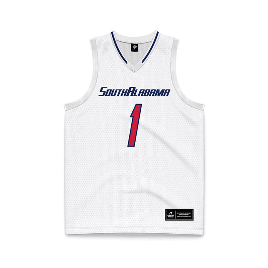 South Alabama - NCAA Men's Basketball : Jayden Cooper - White Basketball Jersey-0