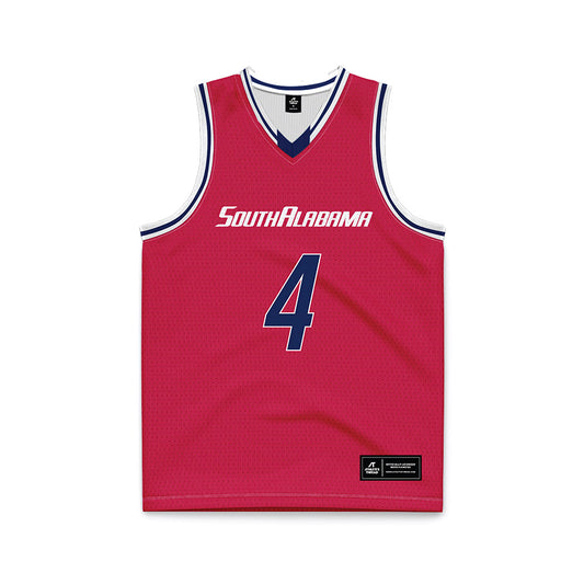 South Alabama - NCAA Men's Basketball : Stephen Williams - Red Basketball Jersey-0