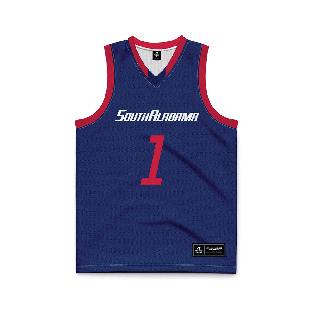 South Alabama - NCAA Men's Basketball : Jayden Cooper - Blue Basketball Jersey-0