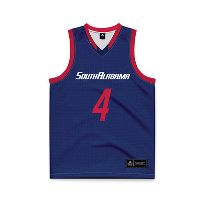 South Alabama - NCAA Men's Basketball : Stephen Williams - Blue Basketball Jersey-0
