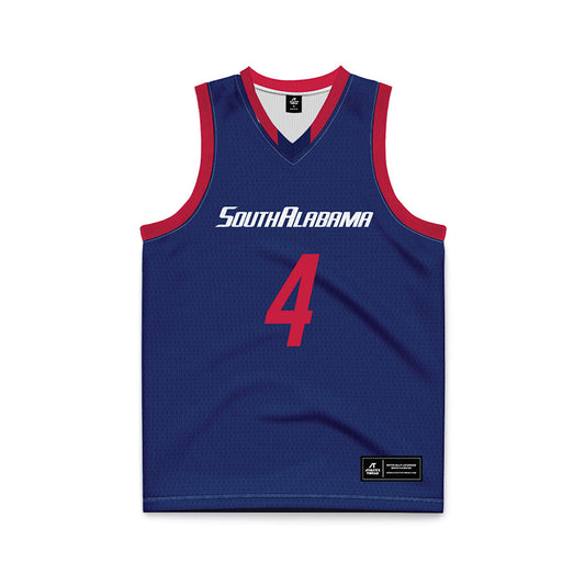 South Alabama - NCAA Men's Basketball : Stephen Williams - Blue Basketball Jersey-0