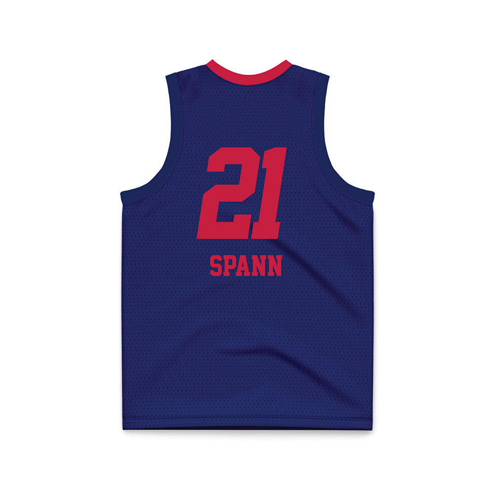 South Alabama - NCAA Women's Basketball : Alicia Spann - Blue Basketball Jersey-1