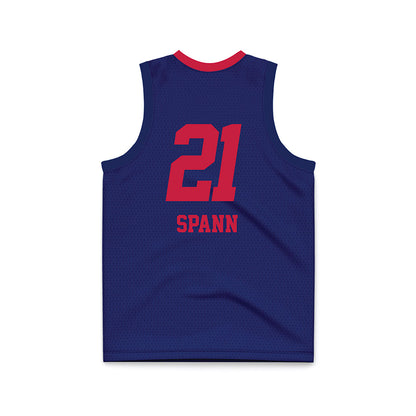 South Alabama - NCAA Women's Basketball : Alicia Spann - Blue Basketball Jersey-1