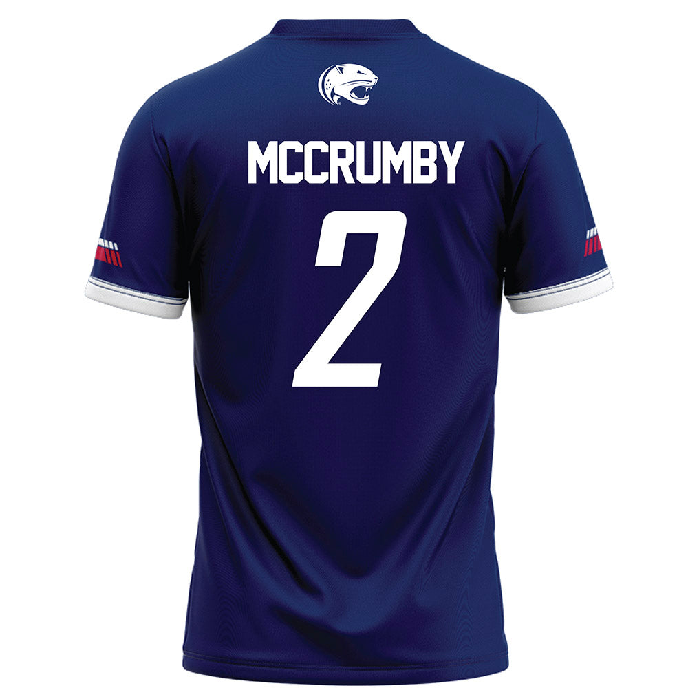 South Alabama - NCAA Football : Miller McCrumby - Blue Football Jersey-1