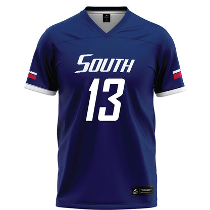 South Alabama - NCAA Football : Jarvis Washington Jr - Blue Football Jersey-0