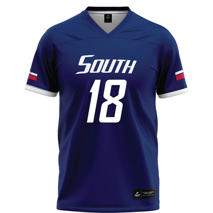 South Alabama - NCAA Football : Jerry Horne - Blue Football Jersey-0