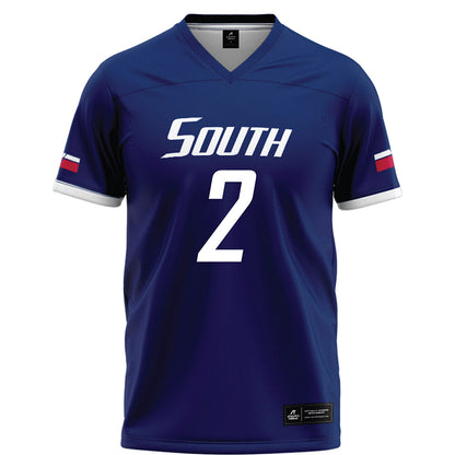 South Alabama - NCAA Football : Miller McCrumby - Blue Football Jersey-0