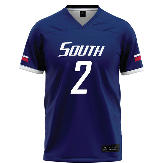 South Alabama - NCAA Football : Miller McCrumby - Blue Football Jersey-0