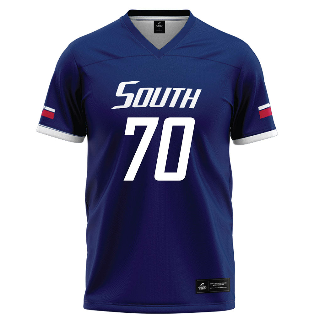 South Alabama - NCAA Football : Elliott Chaney - Blue Football Jersey-0