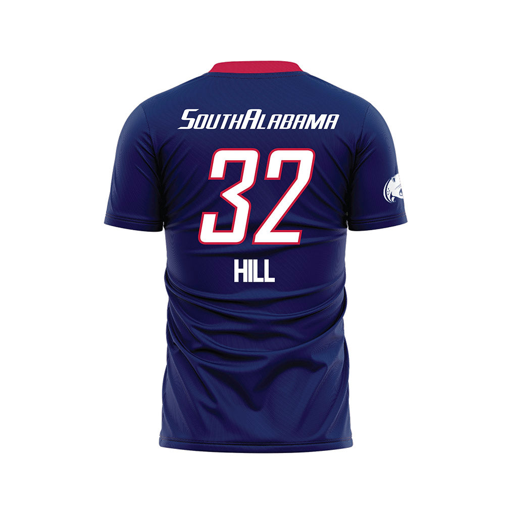 South Alabama - NCAA Women's Soccer : Zamiyah Hill - Blue Soccer Jersey-1