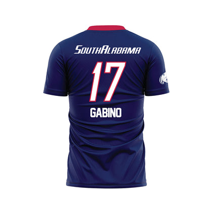 South Alabama - NCAA Women's Soccer : Isabella Gabino - Blue Soccer Jersey-1