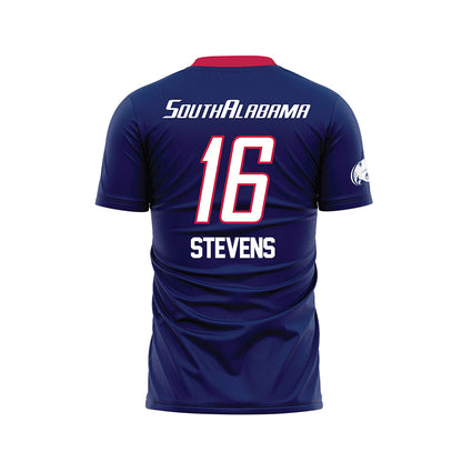 South Alabama - NCAA Women's Soccer : Alyssa Stevens - Blue Soccer Jersey-1