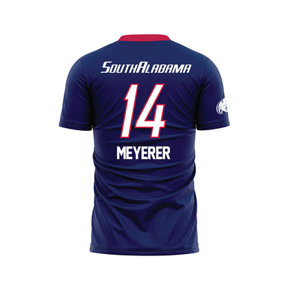 South Alabama - NCAA Women's Soccer : MacKenzie Meyerer - Blue Soccer Jersey-1