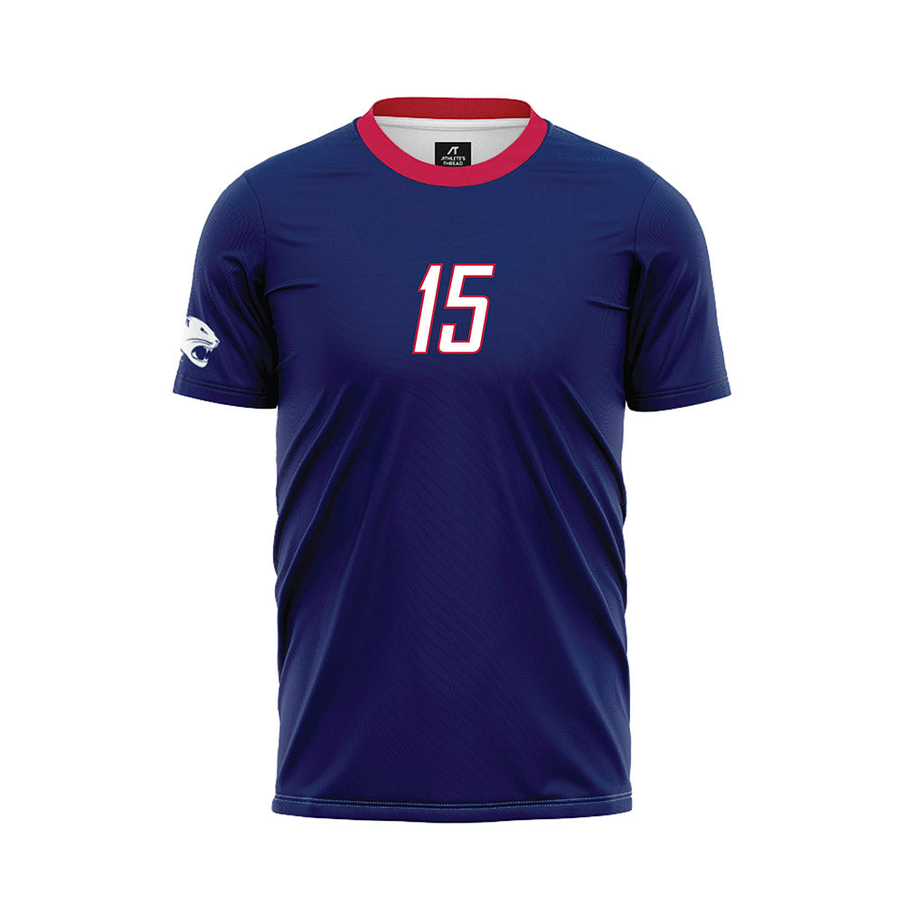 South Alabama - NCAA Women's Soccer : Lauren Yu - Blue Soccer Jersey-0