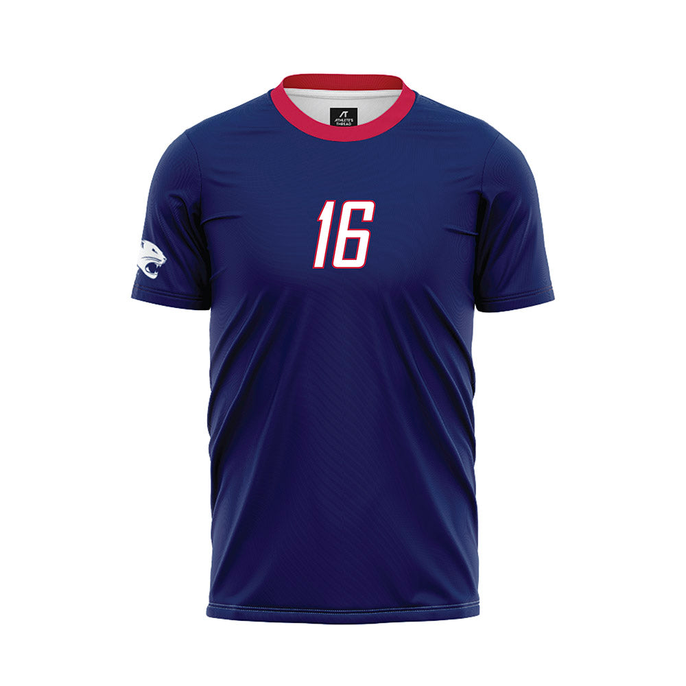 South Alabama - NCAA Women's Soccer : Alyssa Stevens - Blue Soccer Jersey-0