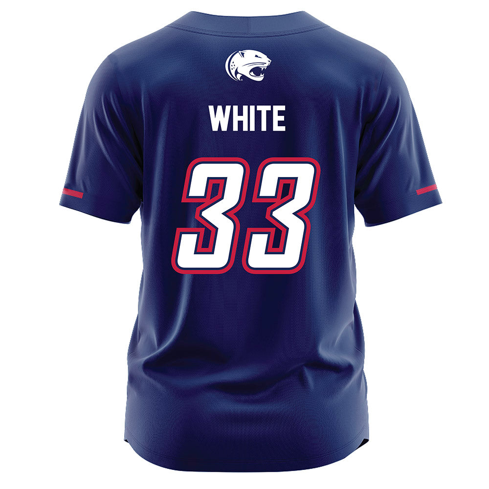 South Alabama - NCAA Softball : Amity White - Blue Jersey-1
