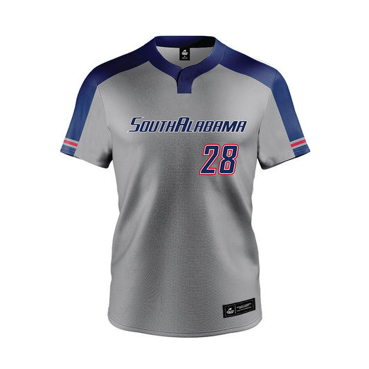 South Alabama - NCAA Softball : Virginia Mambelli - Grey Jersey-0