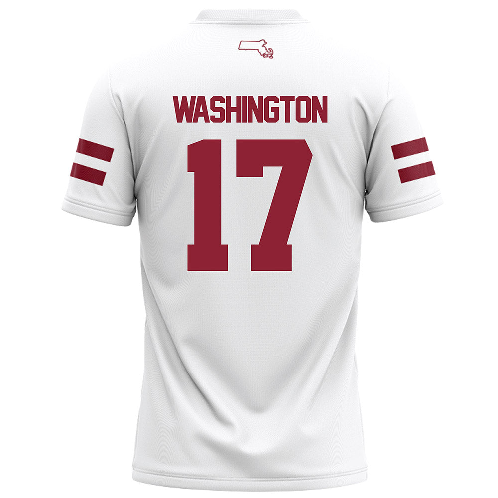 UMass - NCAA Football : Jerry Washington - White Football Jersey-1