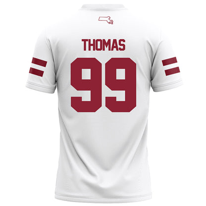 UMass - NCAA Football : Kamarion Thomas - White Football Jersey-1