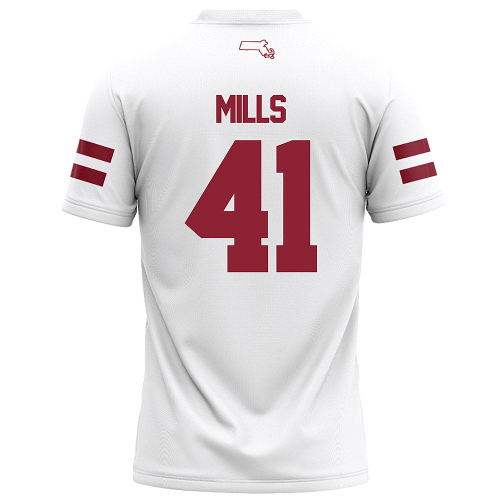 UMass - NCAA Football : Grant Mills - White Football Jersey-1