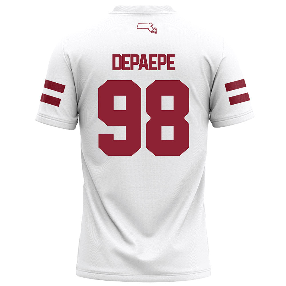 UMass - NCAA Football : William DePaepe - White Football Jersey-1