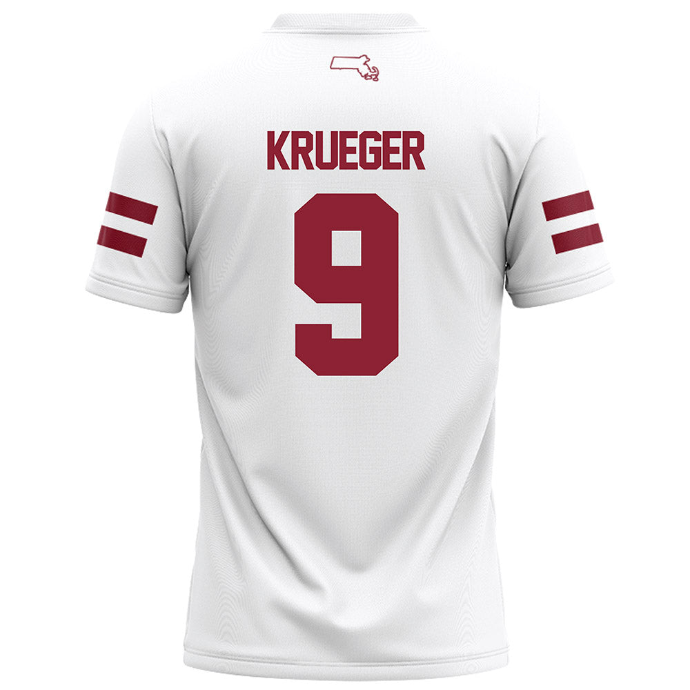UMass - NCAA Football : Justin Krueger - White Football Jersey-1