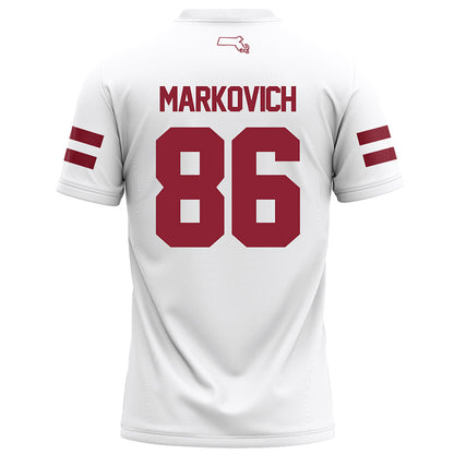 UMass - NCAA Football : Jax Markovich - White Football Jersey-1
