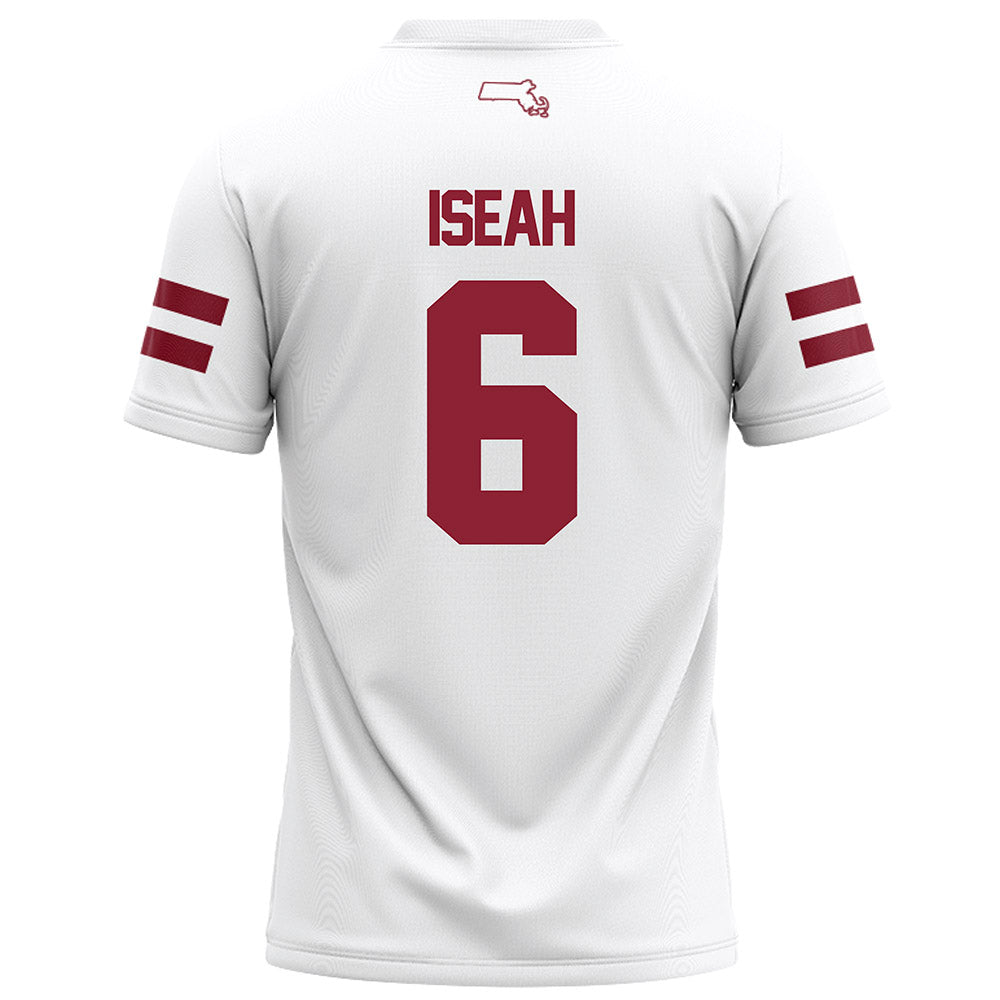 UMass - NCAA Football : Joshua Iseah - White Football Jersey-1