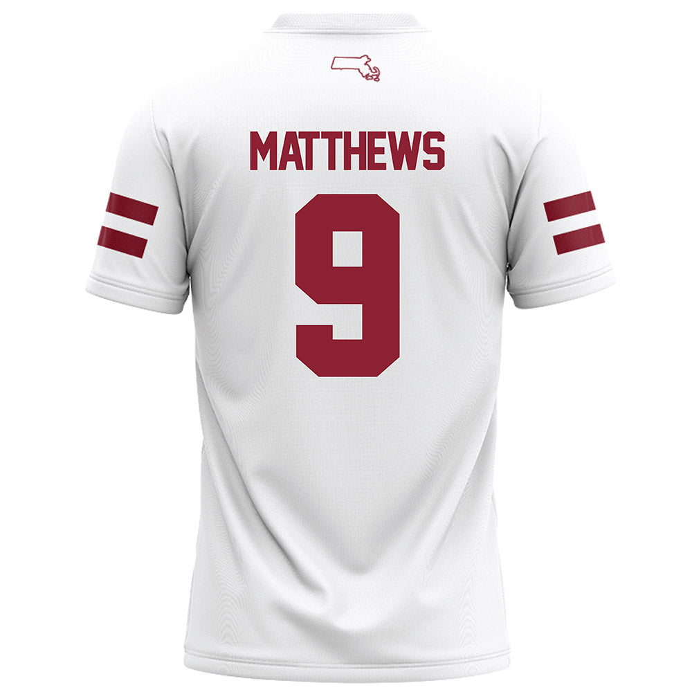 UMass - NCAA Football : Devin Matthews - White Football Jersey-1