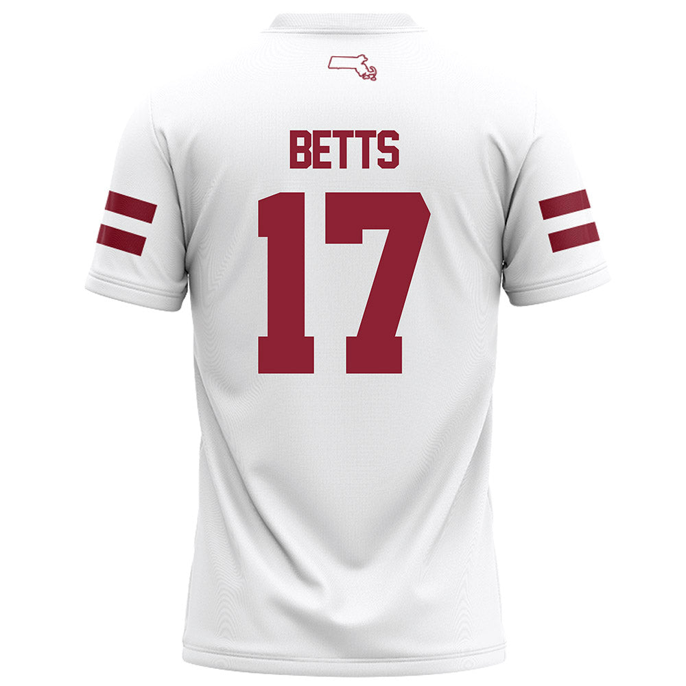 UMass - NCAA Football : Zachary Betts - White Football Jersey-1