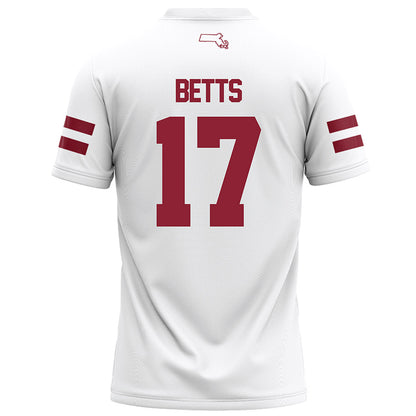 UMass - NCAA Football : Zachary Betts - White Football Jersey-1