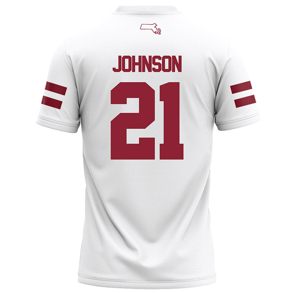 UMass - NCAA Football : Terron Johnson - White Football Jersey-1
