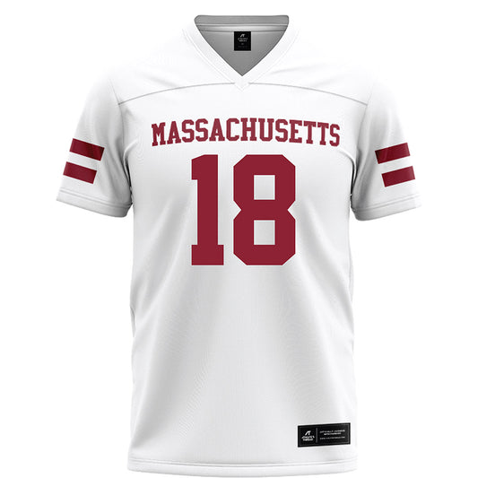 UMass - NCAA Football : Dinos Drossos - White Football Jersey-0