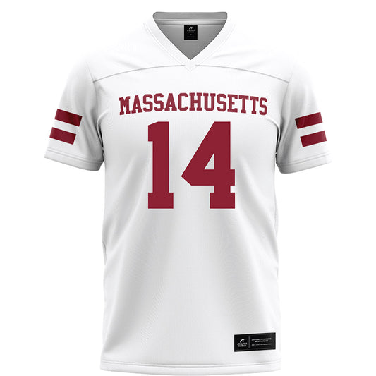 UMass - NCAA Football : Ryan Barnes - White Football Jersey-0