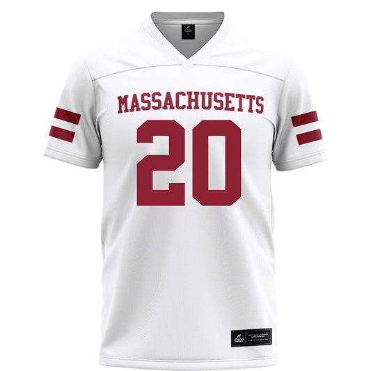 UMass - NCAA Football : Keith Sarkodieh - White Football Jersey-0
