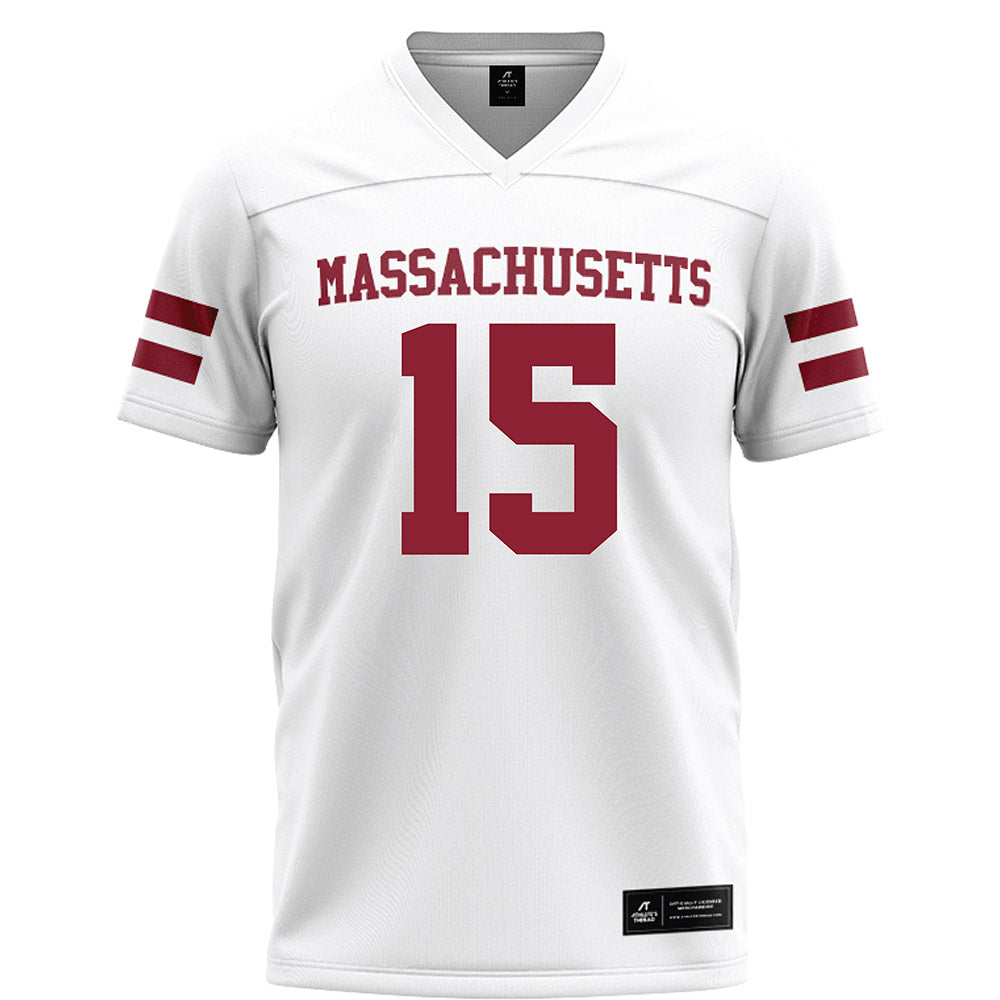 UMass - NCAA Football : Tavian Dashiell - White Football Jersey-0