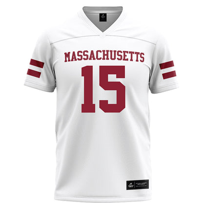 UMass - NCAA Football : Tavian Dashiell - White Football Jersey-0