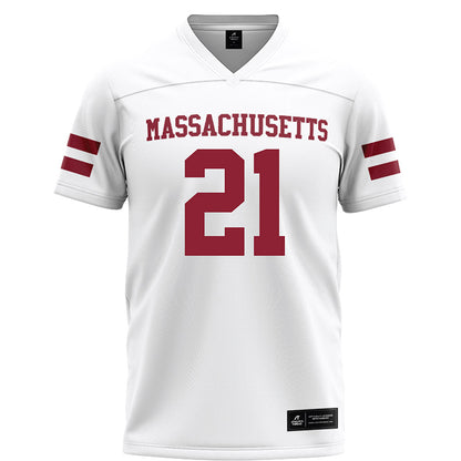 UMass - NCAA Football : Terron Johnson - White Football Jersey-0