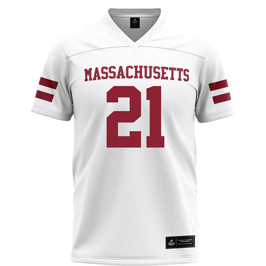 UMass - NCAA Football : Terron Johnson - White Football Jersey-0