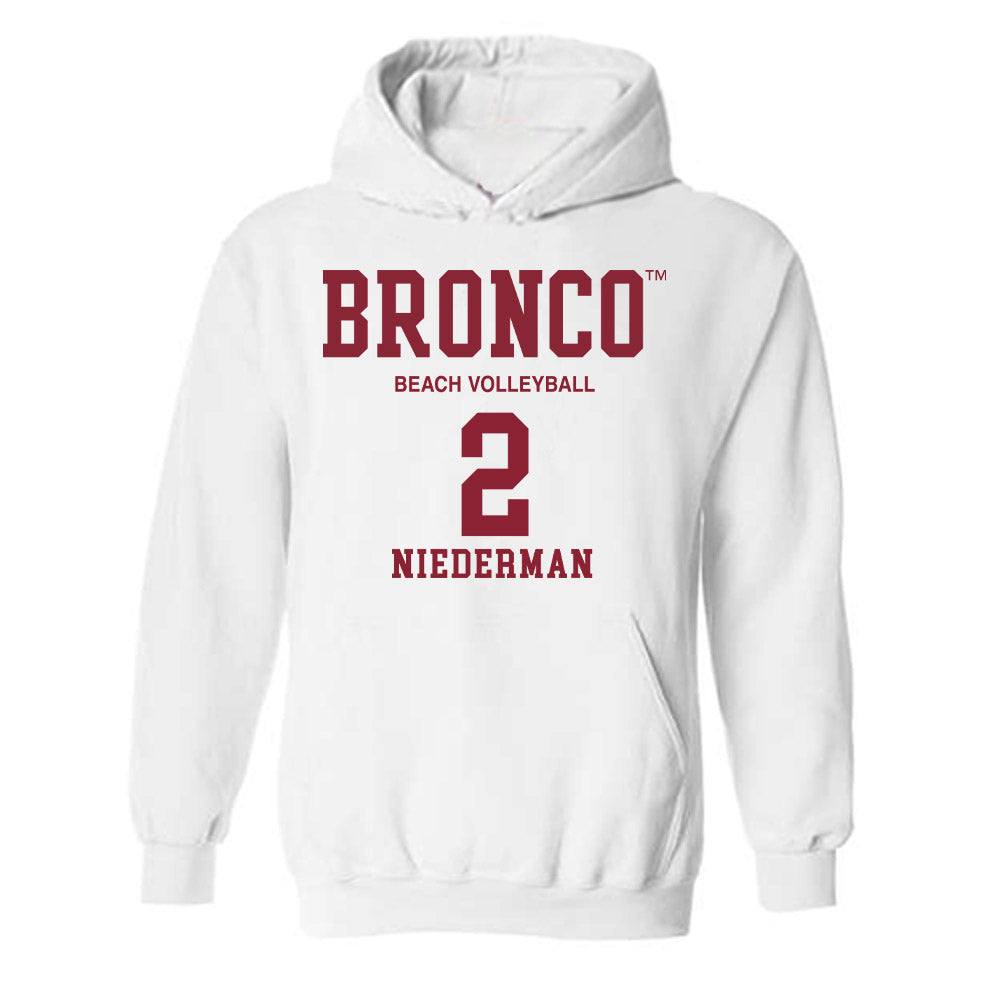 SCU - NCAA Beach Volleyball : Noelle Niederman - Classic Fashion Shersey Hooded Sweatshirt-0