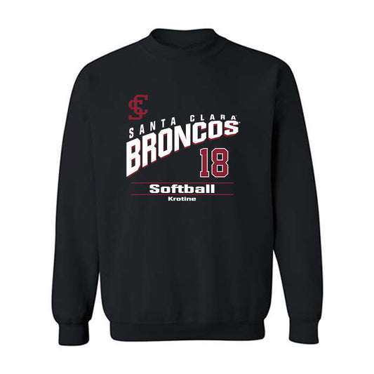 SCU - NCAA Softball : Claire Krotine - Classic Fashion Shersey Crewneck Sweatshirt-0