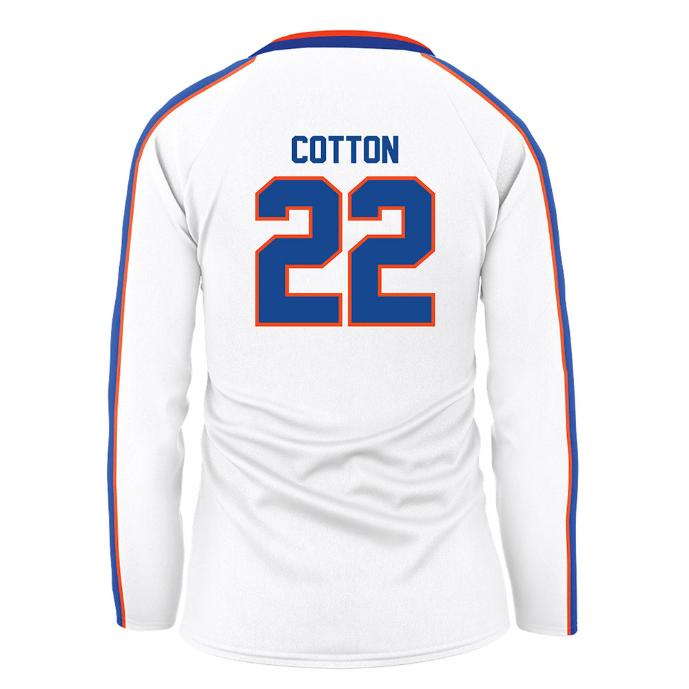 Boise State - NCAA Women's Volleyball : Elle Cotton - White Volleyball Jersey