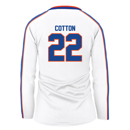 Boise State - NCAA Women's Volleyball : Elle Cotton - White Volleyball Jersey