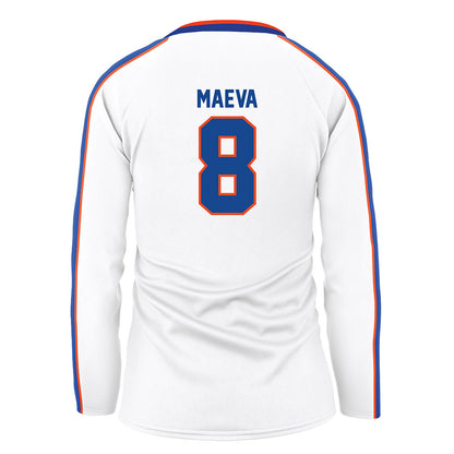 Boise State - NCAA Women's Volleyball : Tehya Maeva - White Volleyball Jersey-1