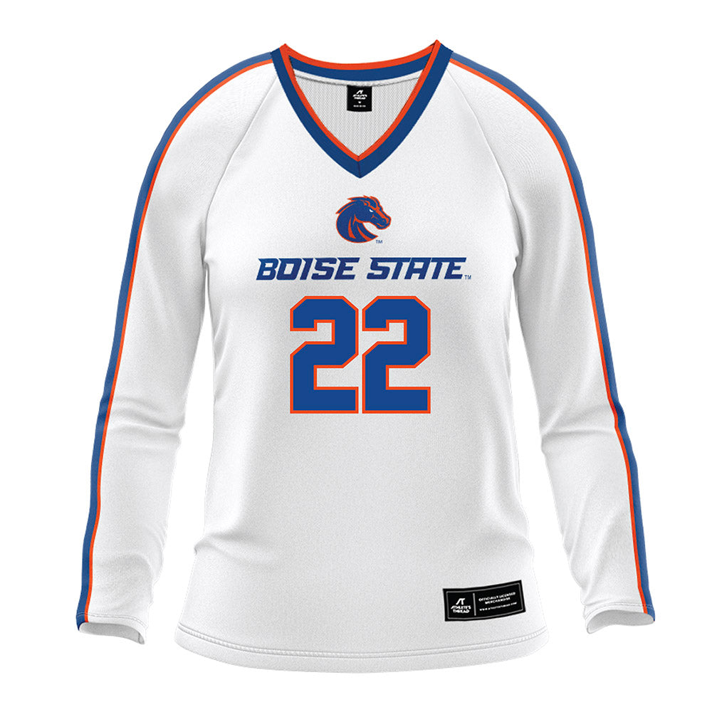 Boise State - NCAA Women's Volleyball : Elle Cotton - White Volleyball Jersey