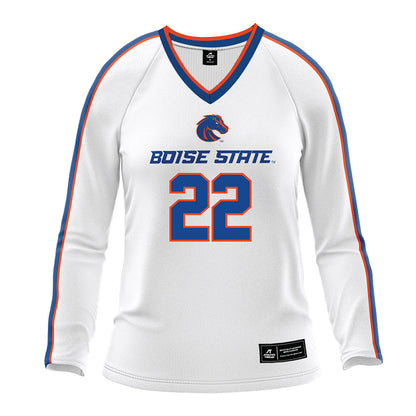 Boise State - NCAA Women's Volleyball : Elle Cotton - White Volleyball Jersey