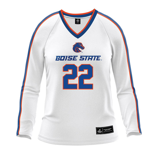 Boise State - NCAA Women's Volleyball : Elle Cotton - White Volleyball Jersey